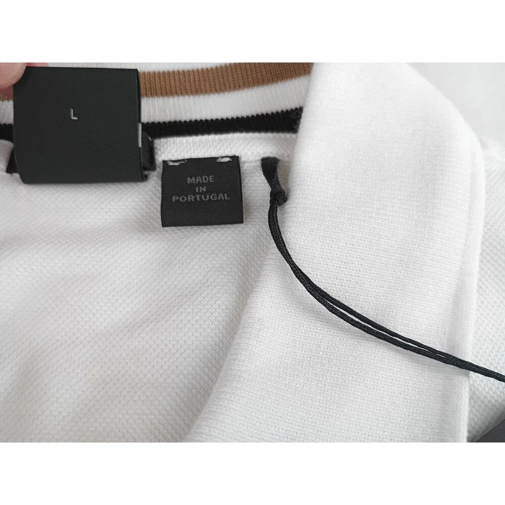 Hugo Boss Black Label Men's White Parlay 211 Tipped Short Sleeve Polo Shirt Sz L - Picture 8 of 16
